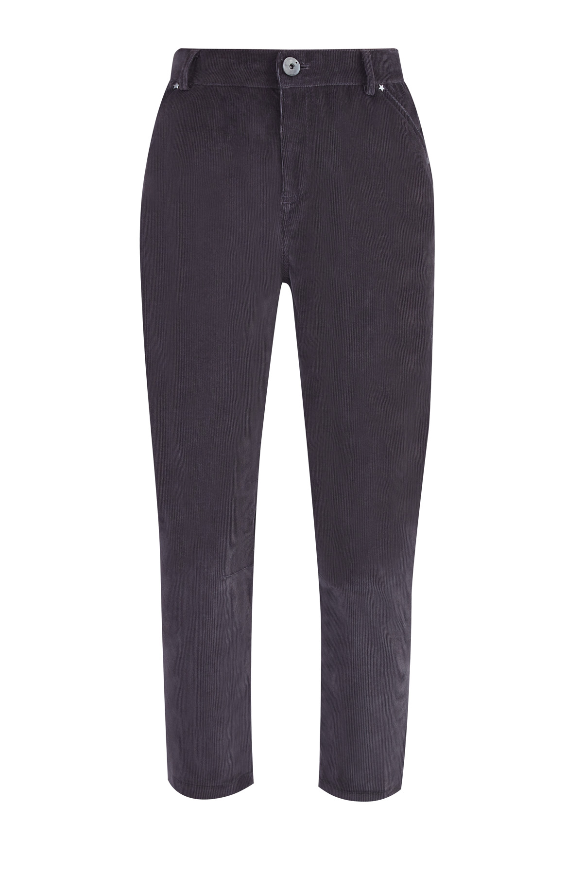 

Укороченные джинсы из хлопкового вельвета с декором в виде звезд, Серый